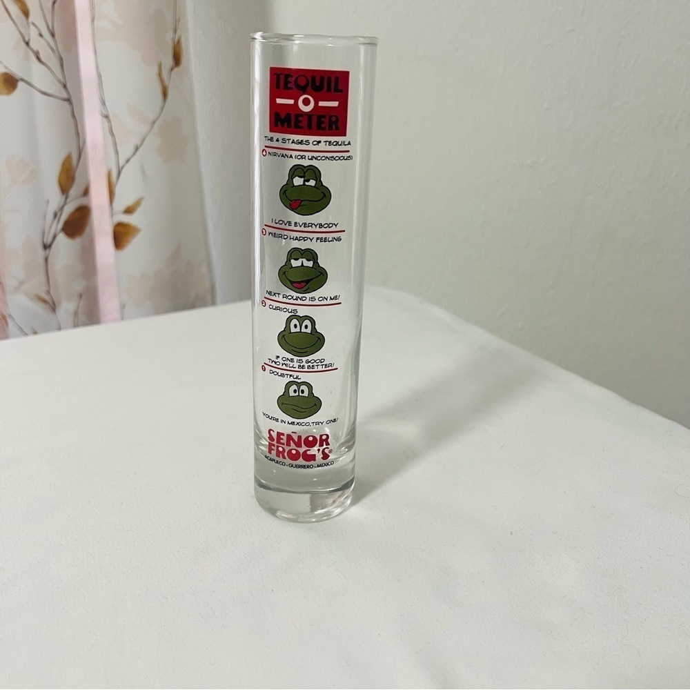 Glass Senor Frog’s Tequil-O-Meter Tall Shot Glass Puerto Rico